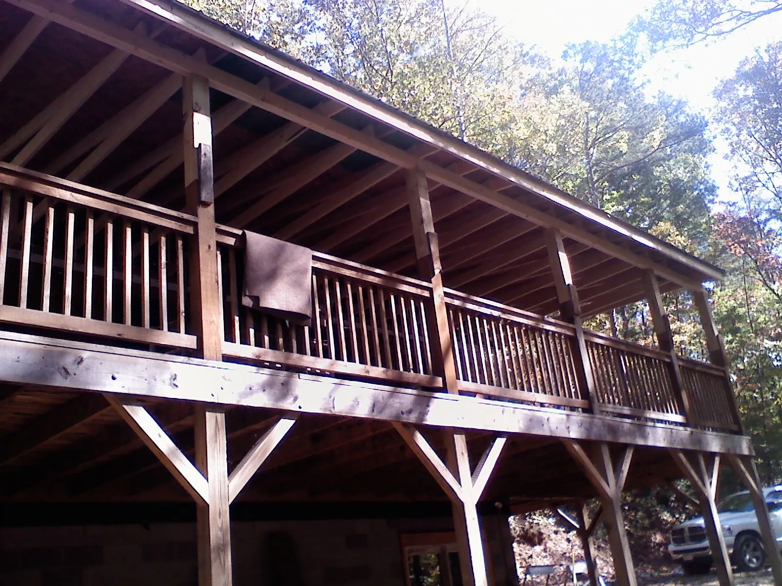 Timber framing under a new elevated porch and deck — Roof Leak Repair in Boring by Roofing Brothers